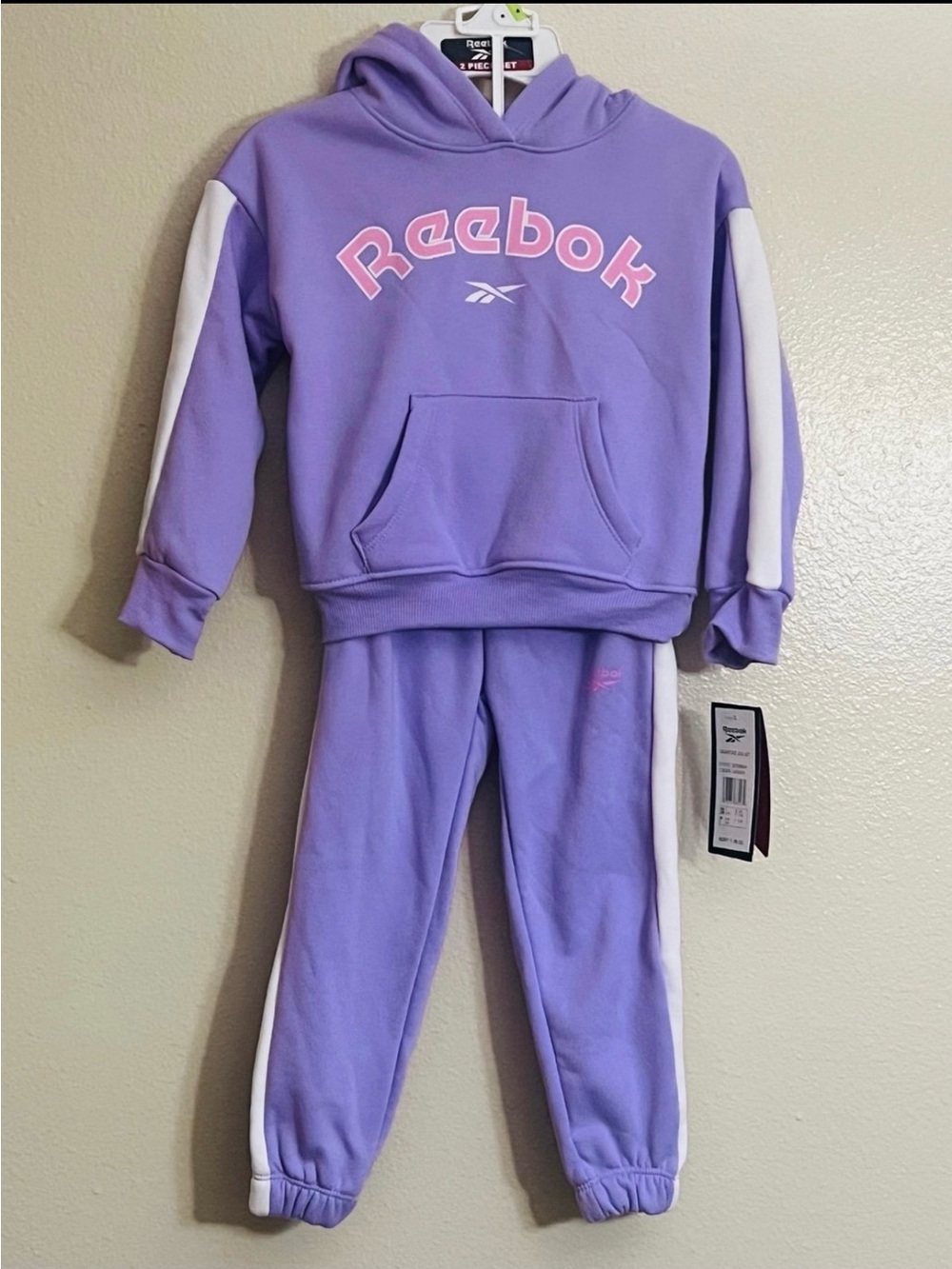 Reebok Lavender & White Jog Set - Kids Signature NWT 48.00